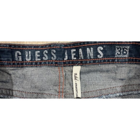 GUESS Jeans Men’s 38 Rebel Straight Leg 100% Cotton Low Rise Denim Size 36x31 - Picture 5 of 7